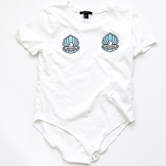 F21 Mermaid Shell Bodysuit NWOT - Picture 3 of 4